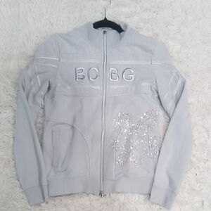 BCBG Women's Light Gray Bomber Jacket